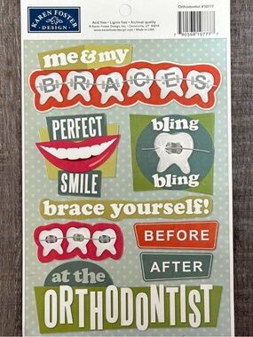💞 New Me & My Braces Orthodontist Scrapbook Craft Stickers